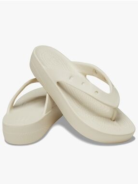 *NEW*CROCS CLASSIC PLATFORM FLIP FLOPS. BONE/6